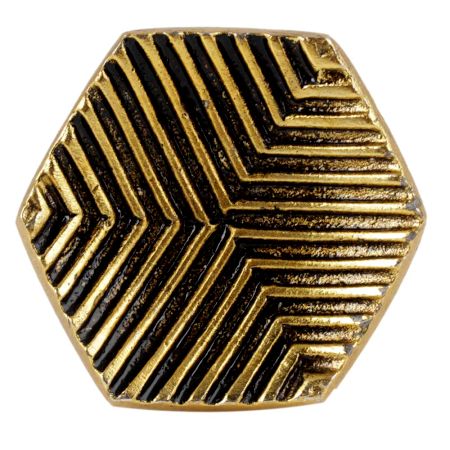 Hexagon Antique Golden Aluminium Cabinet Knob